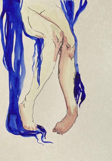 Drawing titled "Fragile legs" by Polina Shibanova, Original Artwork, Watercolor