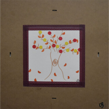 Painting titled "Paysage 6" by Chantal Bonnet, Original Artwork, Acrylic Mounted on Other rigid panel