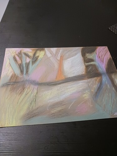 Zeichnungen mit dem Titel "Forêt imaginaire" von Myriam Rouffiange, Original-Kunstwerk, Pastell