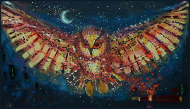 제목이 "Moon Owl"인 미술작품 Ludovic Lan로, 원작, 기름