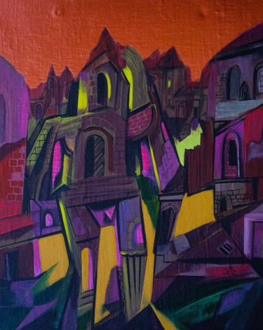 제목이 "The old town comes…"인 미술작품 Sentio O.M.T.로, 원작, 아크릴 판지에 장착됨