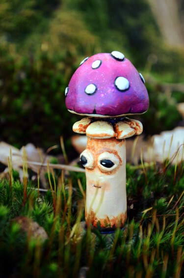 雕塑 标题为“Magic Mushroom 2” 由Ludovic Lan, 原创艺术品, 聚合物粘土