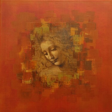 Collages intitolato "La Jeune Fille" da Dana M, Opera d'arte originale, Collages Montato su Telaio per barella in legno