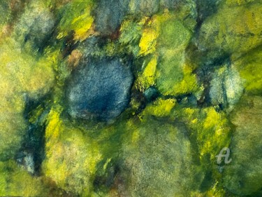 绘画 标题为“The blue stone” 由Ingela Wallgren Lindgren, 原创艺术品, 彩画
