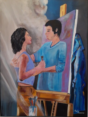 Pintura intitulada "Pintura a Óleo Mulh…" por Marly Genuino, Obras de arte originais, Óleo