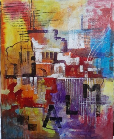 Pintura intitulada "Quadro abstrato Cam…" por Marly Genuino, Obras de arte originais, Acrílico