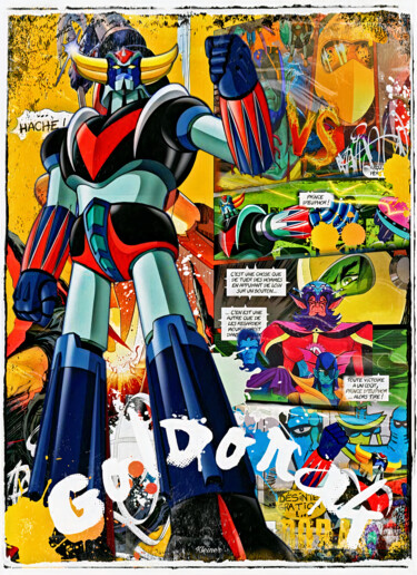 绘画 标题为“Goldorak Vs Vega ...” 由Dominique Kleiner, 原创艺术品, 数字油画