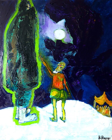 Malerei mit dem Titel "H064F12 Pères" von Bernard Pineau, Original-Kunstwerk, Öl