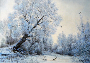 Painting titled "Сорочья семейка" by Anatolii Ergunov, Original Artwork, Oil