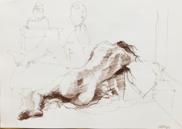 Dessin intitulée "Nu féminin_#3" par Pierre Charpentier, Œuvre d'art originale, Crayon