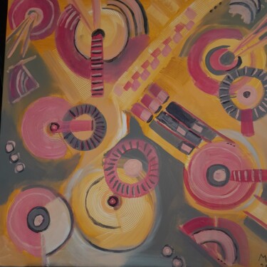 Schilderij getiteld "geometries colorées" door Marlène Martinez, Origineel Kunstwerk, Acryl