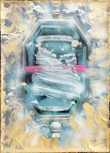 Sehen und Glauben, nominoser Stoff, Reliqien des Vatikan Peinture intitulée "Sehen und Glauben,…" par Jörg Herold, Œuvre d'art originale, Photographie manipulée