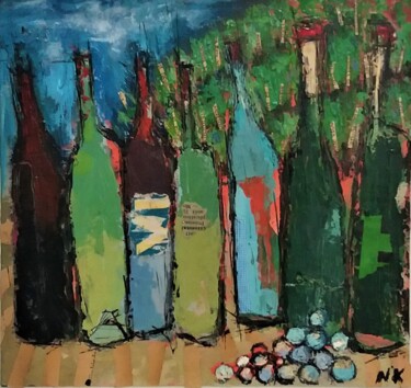 绘画 标题为“DANS LES VIGNES” 由Germain Henneka, 原创艺术品, 丙烯 安装在纸板上