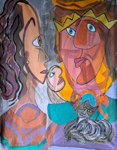 La Présentation du Dauphin Peinture intitulée "La Présentation du…" par Jacques Desvaux (JD), Œuvre d'art originale, Acrylique