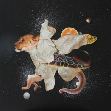 Collages titled "La course du centau…" by Ghislaine Gabet, Original Artwork, Collages