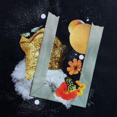 Collages intitulée "Jetset" par Ghislaine Gabet, Œuvre d'art originale, Collages