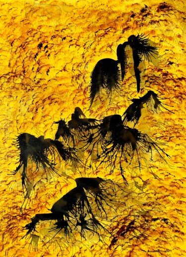 Painting titled "Montanhas longínqua…" by Aristides Meneses, Original Artwork, Oil Mounted on Wood Stretcher frame