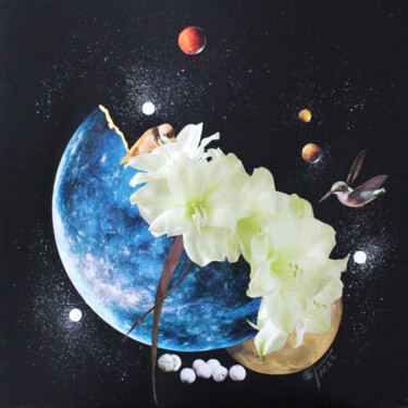 Collages intitulée "Floraison printaniè…" par Ghislaine Gabet, Œuvre d'art originale, Collages