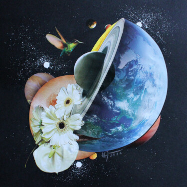 Collages intitulée "Voyage au coeur de…" par Ghislaine Gabet, Œuvre d'art originale, Collages