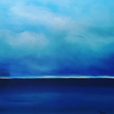 Peinture intitulée "AZUR" par Meskar, Œuvre d'art originale, Huile Monté sur Châssis en bois