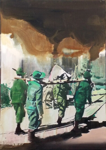 Painting titled "Alpini und der heil…" by Jörg Herold, Original Artwork, Manipulated Photography