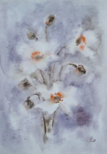 제목이 "Fog anemones"인 미술작품 Anna Hnatiuk로, 원작, 수채화