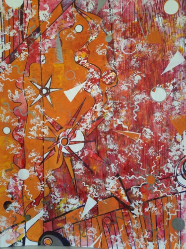 Orange et blanc, 2010 绘画 标题为“Orange et blanc, 20…” 由Diane Medus, 原创艺术品, 墨