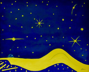 Peinture intitulée "Bronzage aux étoiles" par Georges Lievre, Œuvre d'art originale, Acrylique