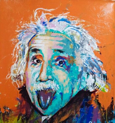 Painting Acrylic Albert Einstein 1 Peinture intitulée "Painting Acrylic Al…" par Rodrigo Mariano Da Silva Barbosa, Œuvre d'art originale, Acrylique
