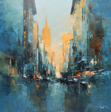 Peinture intitulée "Manhattan 5th Avenue" par Benoit Havard, Œuvre d'art originale, Huile Monté sur Châssis en bois