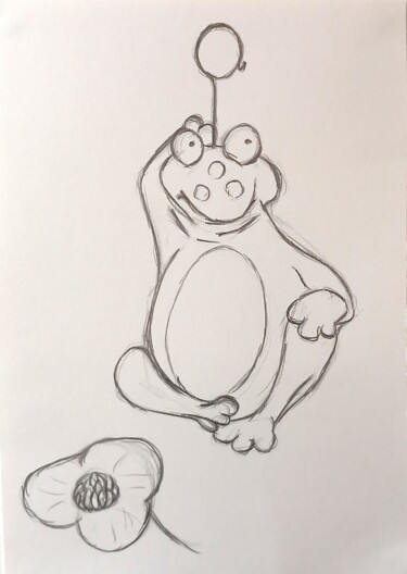 Drawing titled "Croquis N°1 sur pap…" by Sylvain Zabeth, Original Artwork, Pencil