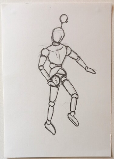 Drawing titled "Croquis N°2 sur pap…" by Sylvain Zabeth, Original Artwork, Pencil