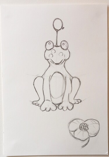 Drawing titled "Croquis N°3 sur pap…" by Sylvain Zabeth, Original Artwork, Pencil
