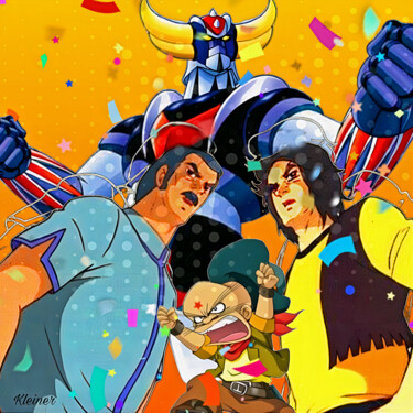 绘画 标题为“Goldorak Victoire” 由Dominique Kleiner, 原创艺术品, 数字油画