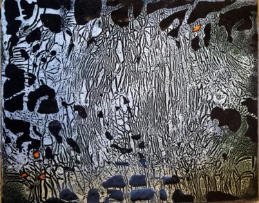 Peinture intitulée "Ephémère" par Isabelle Mathis, Œuvre d'art originale, Émail Monté sur Châssis en bois