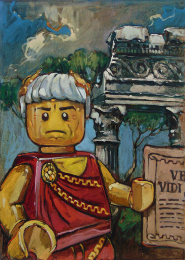 绘画 标题为“L'Imperatore romano” 由Federico Pisciotta, 原创艺术品, 油 安装在木质担架架上