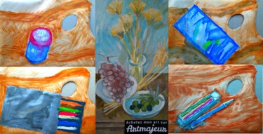 Painting titled "Ma quarantecinquiem…" by Slobodan Spasojevic (Spaki), Original Artwork, Pastel
