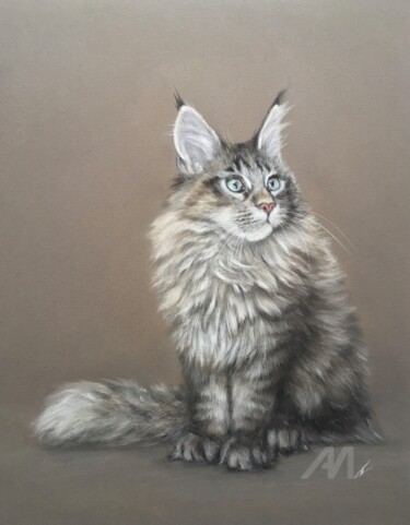 图画 标题为“Cat!” 由Irene_art, 原创艺术品, 粉彩