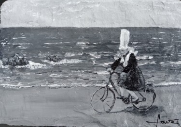 绘画 标题为“Bigoudène à vélo su…” 由Alain Favé, 原创艺术品, 丙烯