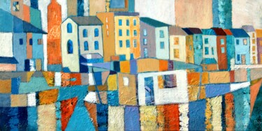 Painting titled "les couleurs de l'é…" by Claire Biette, Original Artwork, Acrylic Mounted on Wood Stretcher frame