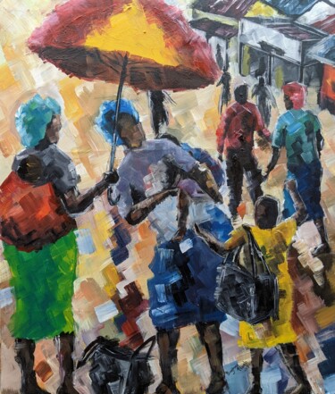 「MOTHERS」というタイトルの絵画 Noah Bugingoによって, オリジナルのアートワーク, アクリル ウッドストレッチャーフレームにマウント