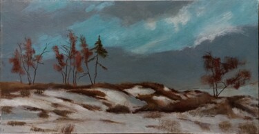 Painting titled "Зимний день" by Bodis, Original Artwork, Oil