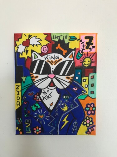 Pittura intitolato "Einstein = King" da Nikv, Opera d'arte originale, Acrilico