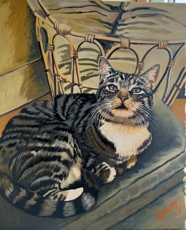Schilderij getiteld "Kedicik" door Tuncay Cicek, Origineel Kunstwerk, Olie