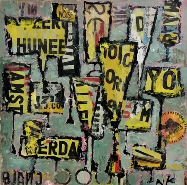 Painting titled "AMSTERDAM DE NOUVEAU" by Germain Henneka, Original Artwork, Acrylic Mounted on Cardboard