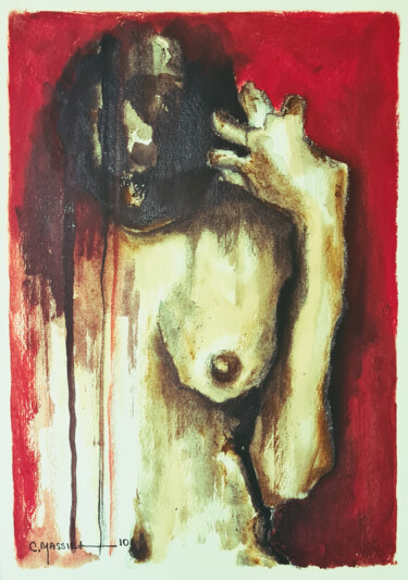 Pintura intitulada "La Espera" por Massiel, Obras de arte originais, Óleo Montado em Plexiglass
