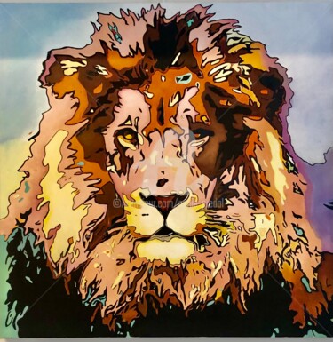 Peinture intitulée "The king" par Annie Predal, Œuvre d'art originale, Huile