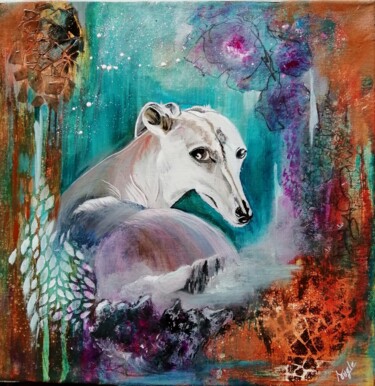 Peinture intitulée "Sélénite" par Sandrine Engle, Œuvre d'art originale, Acrylique Monté sur Châssis en bois