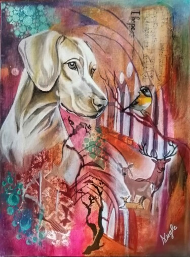 La Bienveillante Peinture intitulée "La Bienveillante" par Sandrine Engle, Œuvre d'art originale, Acrylique