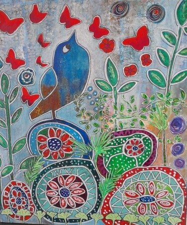 Schilderij getiteld "Fierté" door Monique Wouters, Origineel Kunstwerk, Acryl